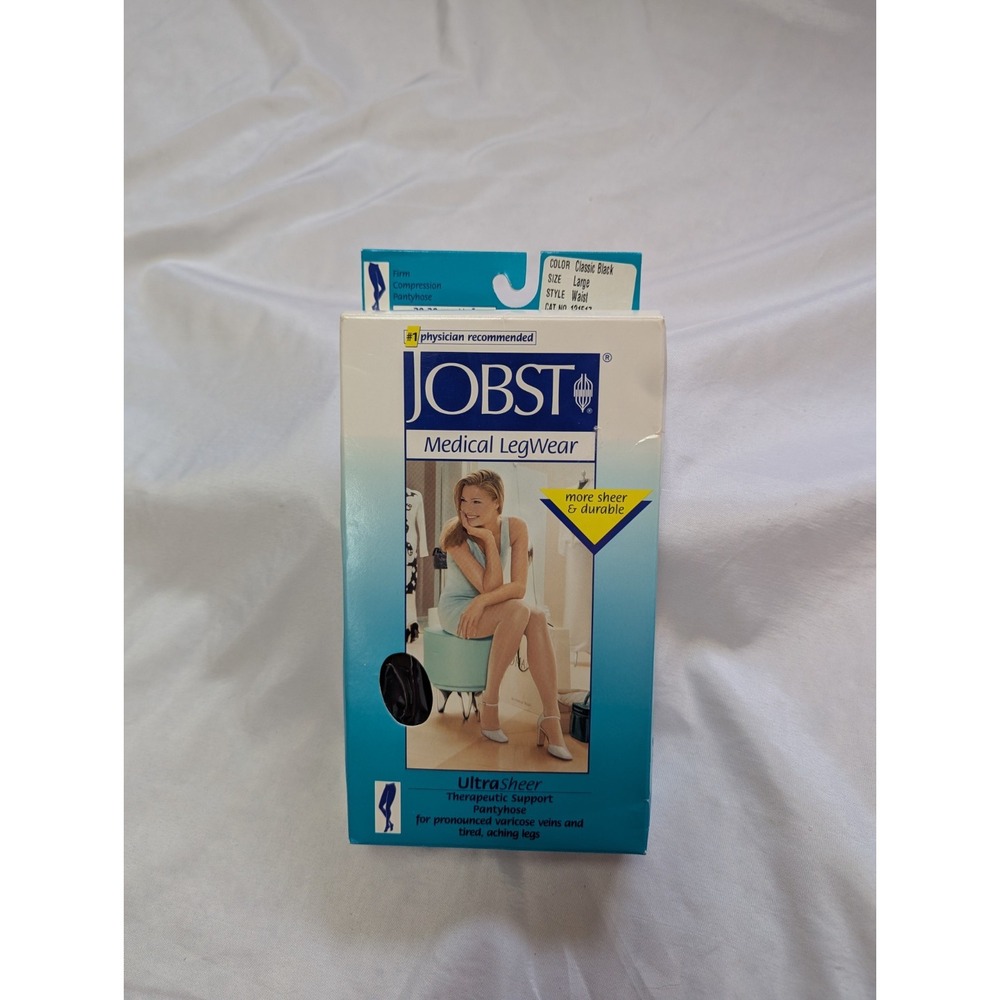 Jobst Ultra Sheer 20-30 mmHg Therapeutic Compression Pantyhose Classic Black L